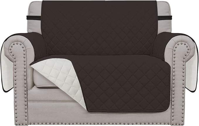 Easy-Going Reversible Couch Cover, Oversized Chair, Chocolate/Ivory | Machine by Easy-Going