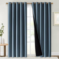 NICETOWN 100% Blackout Window Curtain Panels, Smoky Blue, Cold and Full Light by NICETOWN