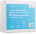Linenspa 2 Inch Mattress Topper-Cover Queen-Cover Only-Machine Washable – Breathable – Non Slip – with Zipper,White