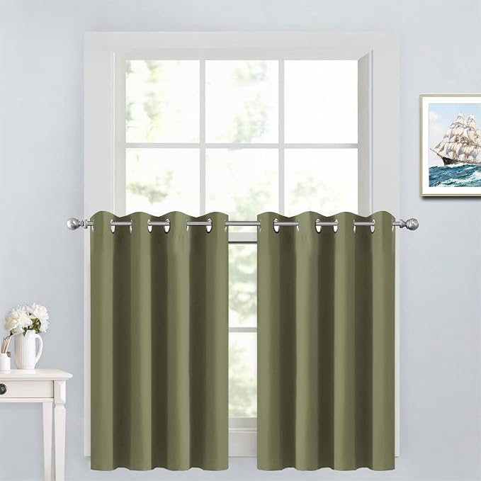 Yakamok Sage Room Darkening Window Curtains 52x36 Inch by Yakamok