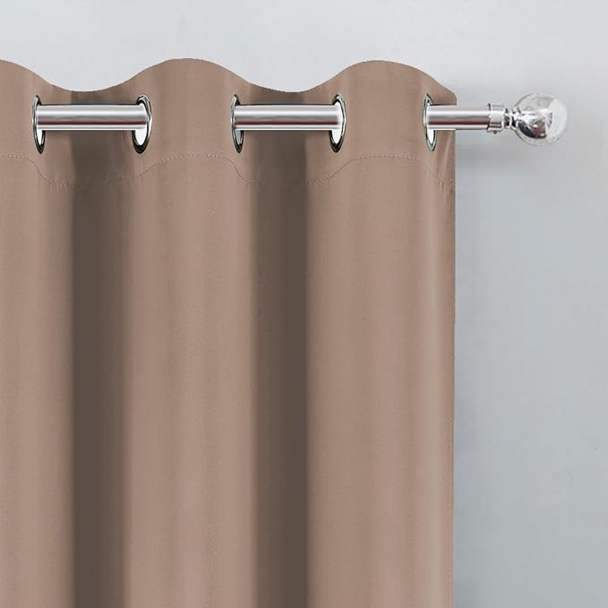 Blackout Curtains 52 x 90 Inch Long Cappuccino Curtains Set of 2 Panels Room - Image 6