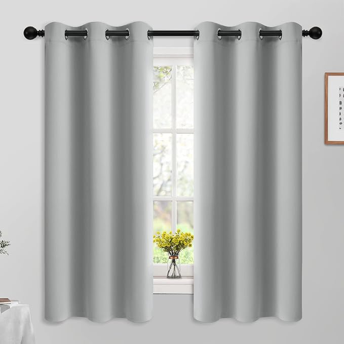 Yakamok Room Darkening Curtains 42x63 inch Length Light Grey-Living Room | 2 by Yakamok