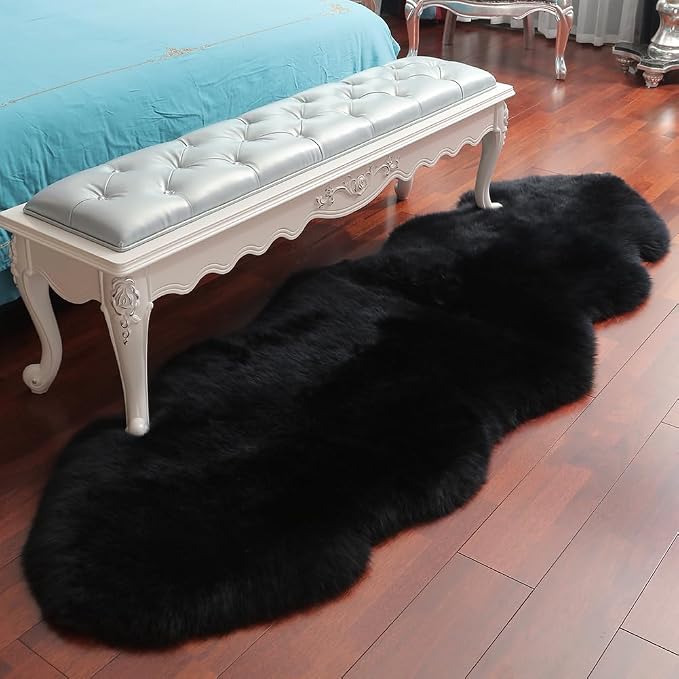 IRIWOOL Premium Genuine Fur Sheepskin Rug Real Australia Sheepskin Natural - Image 4