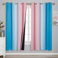 Pink and Blue Ombre Curtains for Bedroom 72 Inch Long | Room Darkening Curtains by ESTELARTEXTILER