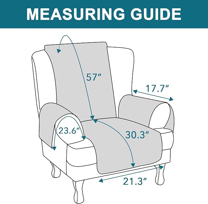 Turquoize 100% Waterproof Wing Chair Cover Wing Armchair Slipcovers Chair Couch - Image 6