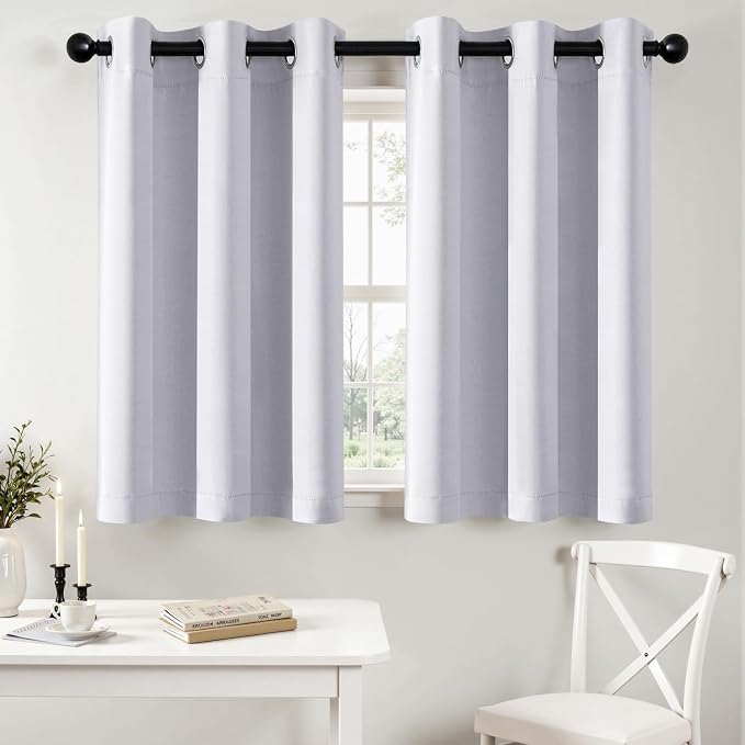 MIULEE Blackout Curtains for Bedroom 2 Panels 40x36 Inch Long Greyish White | by MIULEE