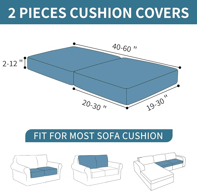 XINEAGE Couch Cushion Covers Seat Cushion Cover Thick Stretch Sofa Slipcovers 2 - Image 3