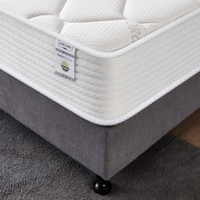 Oliver & Smith California King Mattress - 10 Inch Hybrid Cal King Mattress - Independent Coil System & High Density Premium Cold Foam with Breathable Polyester Cover - Comfort Tight Top- Medium Firm