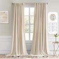 MIULEE Cream Beige Back Tab Blackout Curtains 52x120 Inch Long 2 Panels Set | by MIULEE