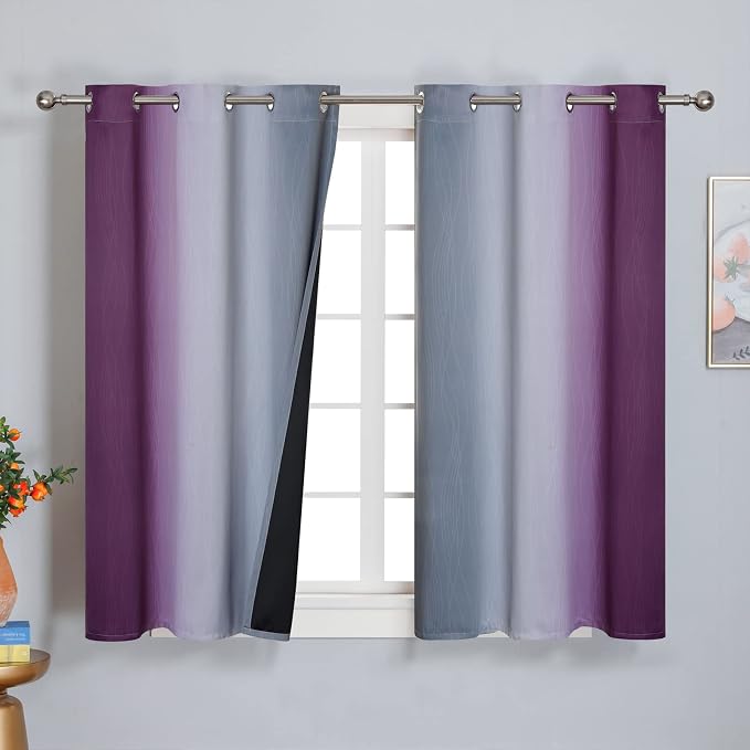 Purple and Grey Ombre Blackout Curtains by ESTELARTEXTILER