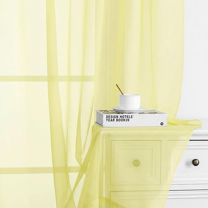Chyhomenyc Sheer Curtains 54 Inch Long 2 Panels Set - Image 8