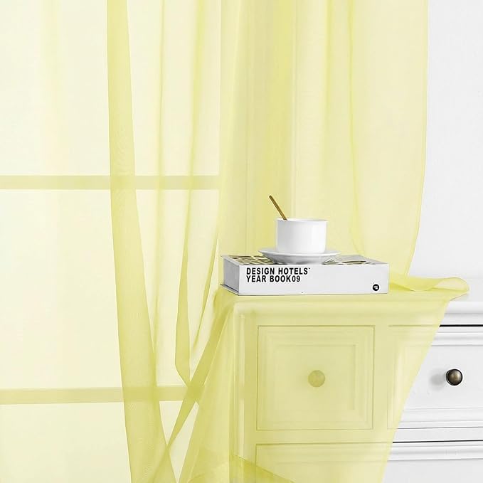 Chyhomenyc Sheer Curtains 96 inches Long 2 Panels - Image 8