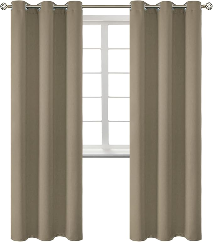 BGment Room Darkening Curtains 84 Inches Long - Grommet Thermal Insulated Drapes Window Treatment Curtains for Bedroom, 2 Panels, 38 x 84 Inch, Cocoa