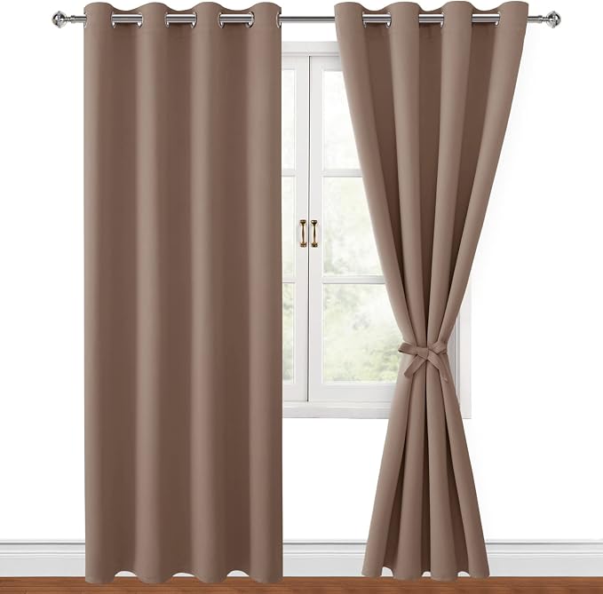 Blackout Curtains for Bedroom, Cappuccino, 52 x 96 Inch, 2 Panels | Thermal - Image 8