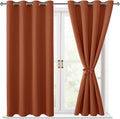 Fall Blackout Curtains for Bedroom Burnt Ochre 52 x 54 Inch 2 Panel | Thermal by Hiasan