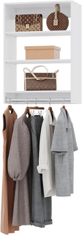 ROOMTEC 25.5" Medium Hanging Closet Unit, Modular Closet System with Hanging Rod, Wardrobe Organizer for Bedroom or Walk-in Closet, Wall Mounted, Customizable Clothes Storage Unit, White