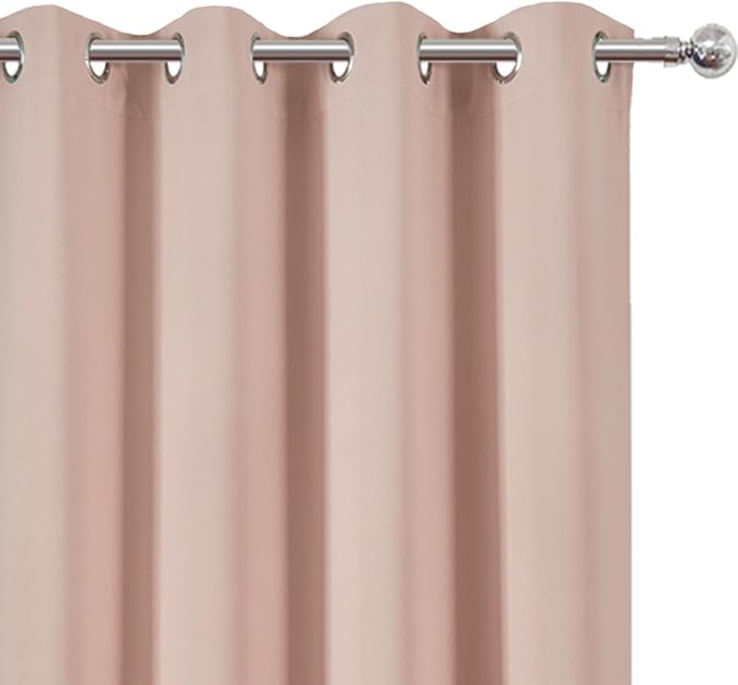 Blush Thermal Blackout Curtains/52 x 54 Inch/Set of 2 Panels Room Darkening - Image 6