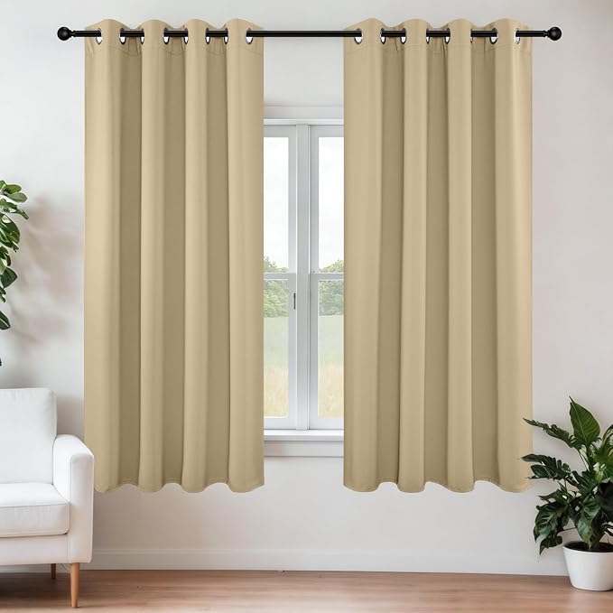 Joydeco Beige Blackout Curtains by JOYDECO