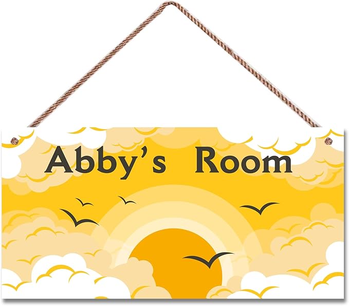 Personalized Sign The Rising Sun Painting Plate For Girls Room Boys Bedroom Door Decor Custom Name Baby Nursery Kids Room Wood Wall Plaque for Little Man Cave