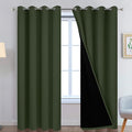 Yakamok Greyish Green 100% Blackout Curtains 84 Inches Long 52" Wide, 2 Thick by Yakamok