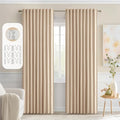 MIULEE Beige Back Tab Blackout Curtains 52x84 Inch Length 2 Panels Set | Rod by MIULEE