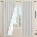 100% Blackout Linen Curtains 72 Inch by LAMIT