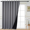 Yakamok Grey 100% Blackout Patio Door Curtain Panels W100 x L108, 1 Panel | by Yakamok