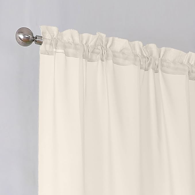 Simplebrand Cream Sheer Curtains 84 Inches Long, Light Filtering Rod Pocket - Image 4
