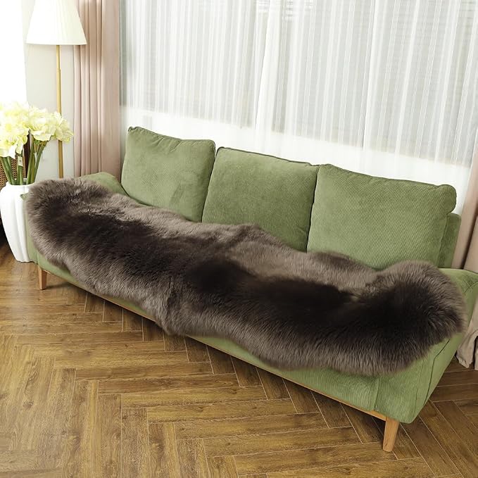 LLB Genuine Sheepskin Area Rug Wool Rug Fur Carpet Fluffy Shaggy Fur Rug - Image 6