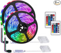 LED Strip with 24 Keys Remote Control, 2m Battery Powered Strip Lights for Party and DIY Decoration, 2 Pack