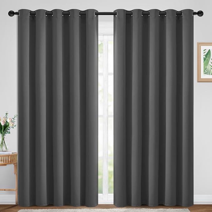 Yakamok Room Darkening Curtains 70x84 inch Length Charcoal Grey-Living Room | 2 by Yakamok