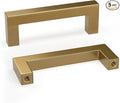 goldenwarm 5 Pack Champagne Bronze Cabinet Pulls Gold Cabinet Handles 2-1/2 Inch Champagne Gold Drawer Pulls Brushed Bronze Drawer Handles Kitchen Square Hardware for Bathroom Dresser