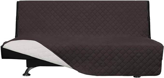 Easy-Going Reversible Couch Cover, Large Futon Sofa, Chocolate/Ivory | Machine by Easy-Going