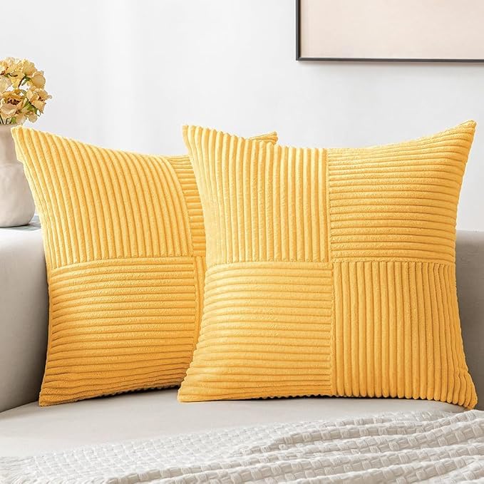 MIULEE Yellow Decorative Throw Pillow Covers by MIULEE