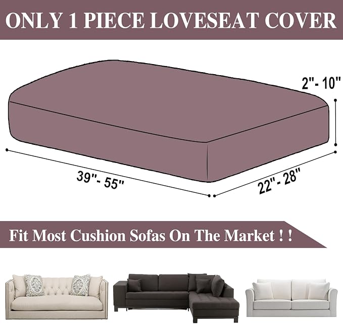 LA MEACK Couch Cushion Cover Loveseat Cover or 2 Seat Sofa Cover Washable - Image 6