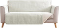 Ivory White Loveseat Couch Cover 2 Cushion Sofa, Water-Repellent Sofa Slipcover by Pamhaven