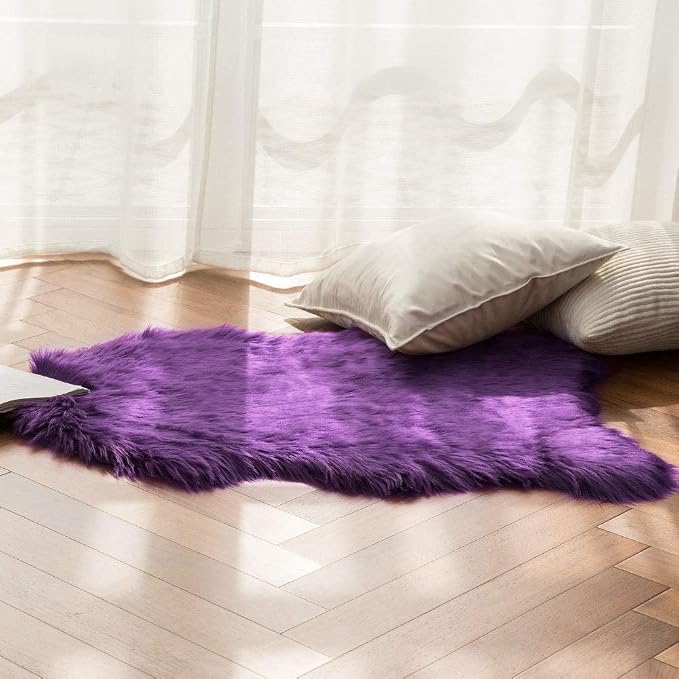 MIULEE Fluffy Area Rug 2x3 ft Faux Fur Sheepskin Rug - Image 8
