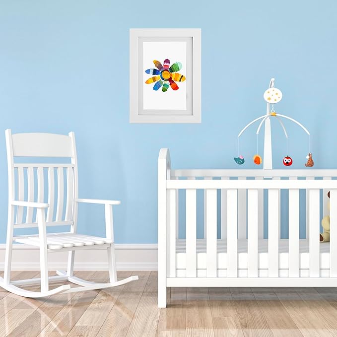 2Pcs Kids Art Frame Changeable 8.5x11 Letter Size Display with Mat Kids Artwork Frame Front Opening Artwork Frames for Kids Art Decorative Art Frames for Kids Art Holds 50-100 Works of Art for Hanging,White