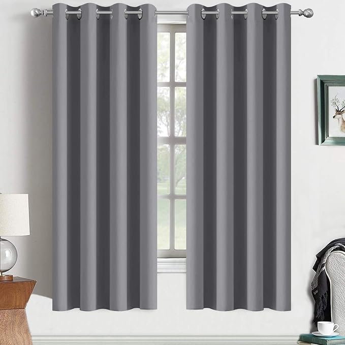 Yakamok Grey Room Darkening Curtains 52x72 inch Gray Grommet-Living Room | 2 by Yakamok