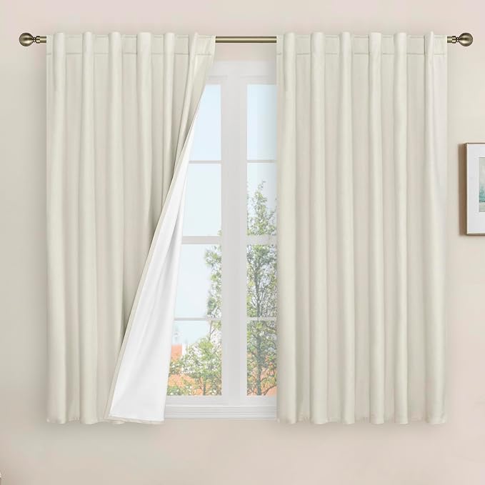 54 Inch Linen Full Blackout Window Curtains by LAMIT