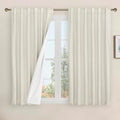 Ivory Full Blackout Linen Curtains by LAMIT