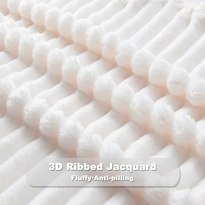 NEWCOSPLAY Fleece Ribbed Cozy King Blanket - Image 5