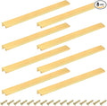 uxcell Cabinet Finger Edge Pull, 8pcs 300mm / 11.81" Aluminum Alloy Back Mount Hidden Cabinet Pulls Concealed Handle for Home Kitchen Drawer Cabinet, Gold
