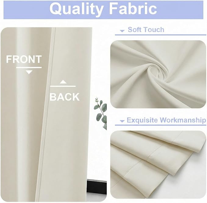 Simplebrand Ava Light Beige Light Filtering Curtains - Image 3