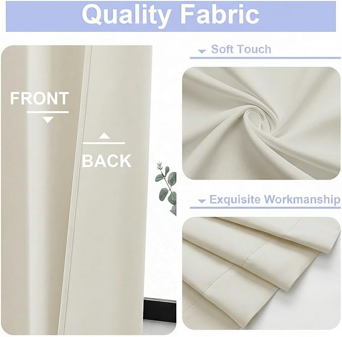 Simplebrand Ava Light Beige Light Filtering Curtains - Image 3