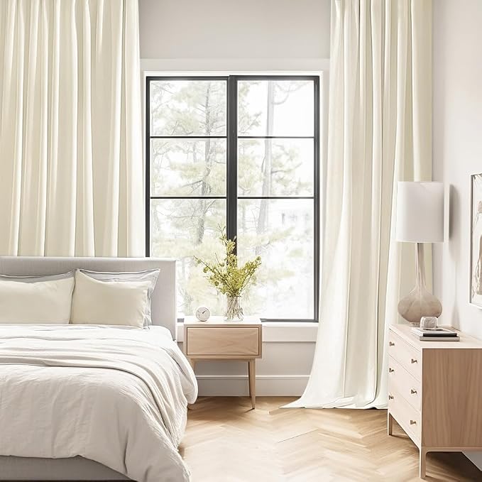 MIULEE Birch Back Tab Blackout Curtains 52x84 Inch Length 2 Panels Set | Rod - Image 2