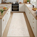 2'6''x8' Hallway Washable Runner Rug: Neutral Kitchen Carpet Beige | Vintage by Luxturiy