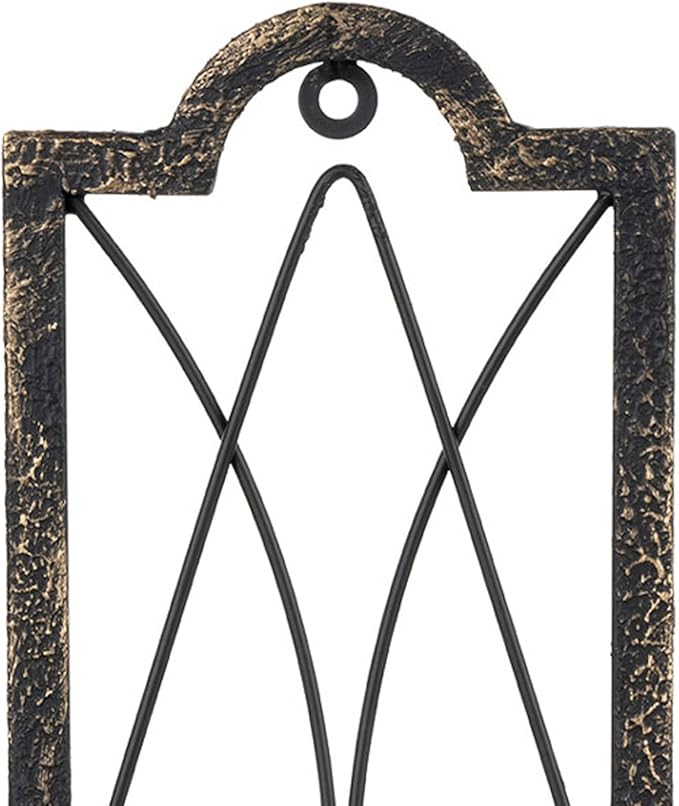Gothic Candle Sconce Set of 2 -Gold Black Metal Wall Candle Holder-Rustic Home Deco