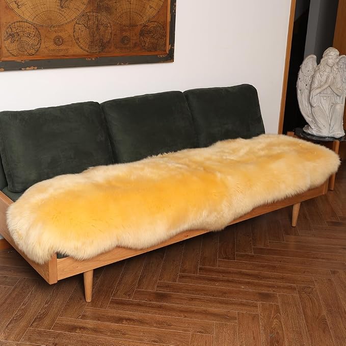LLB Genuine Sheepskin Area Rug Wool Rug Fur Carpet Fluffy Shaggy Fur Rug - Image 3