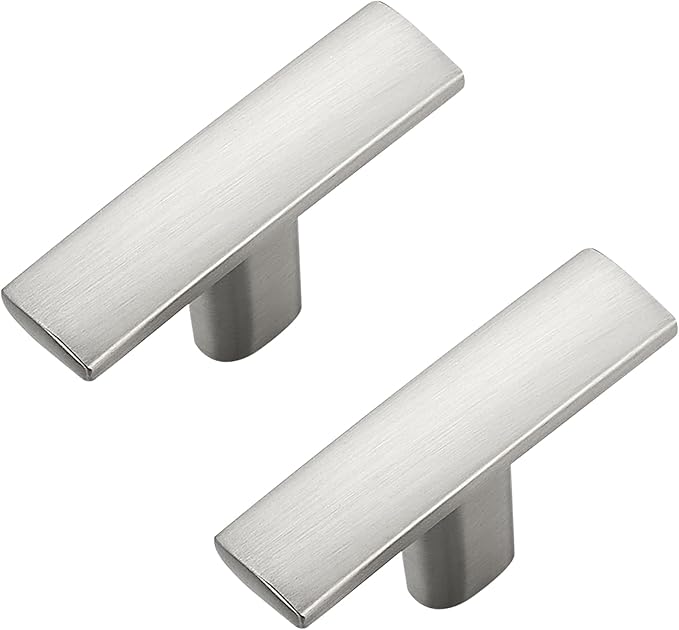 40 Pack Silver Cabinet Knobs - Curved Cabinet Pulls Brushed Nickel Knobs for Kitchen Cabinet Drawer Solid Dresser Knobs for Cabinet Hardware 1-3/4in Length Single Hole